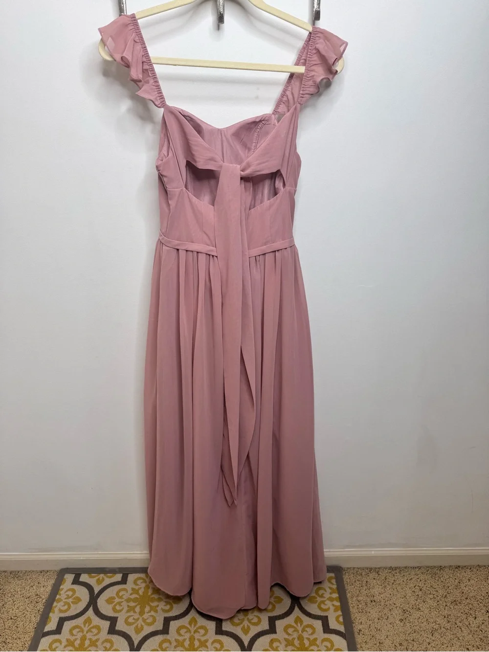 Azazie Everett Dusty Rose Chiffon Dress - Picture 5 of 9
